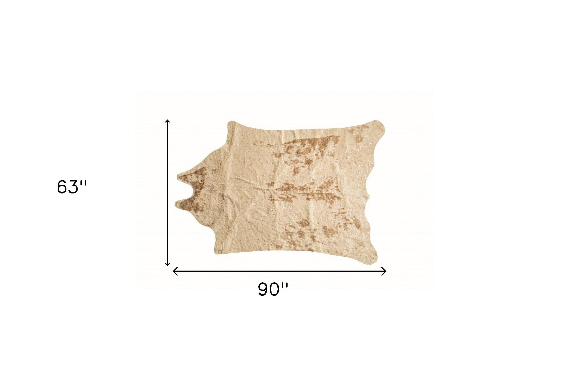 5' X 8' Off White And Silver Faux Cowhide Washable Non Skid Area Rug