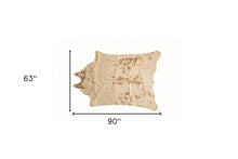 5' X 8' Off White And Silver Faux Cowhide Washable Non Skid Area Rug