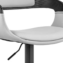 Gray Modern Upholstered & Black Base Bar Stool