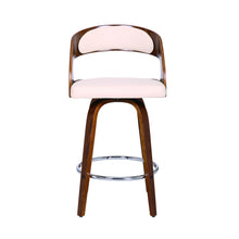 Cream And Brown Faux Leather Swivel Low Back Counter Height Bar Chair With Footrest 37