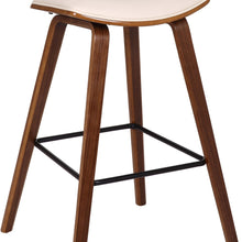 29 英寸奶油色人造皮革中世紀現代酒吧凳