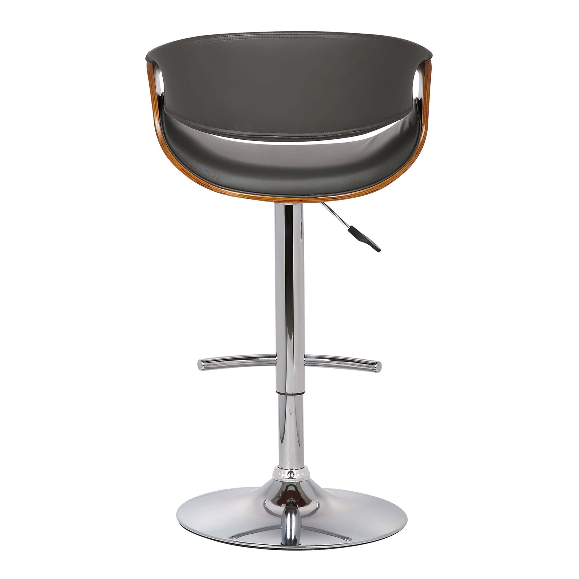 Mod Adjustable Grey Faux Leather Swivel Bar Stool