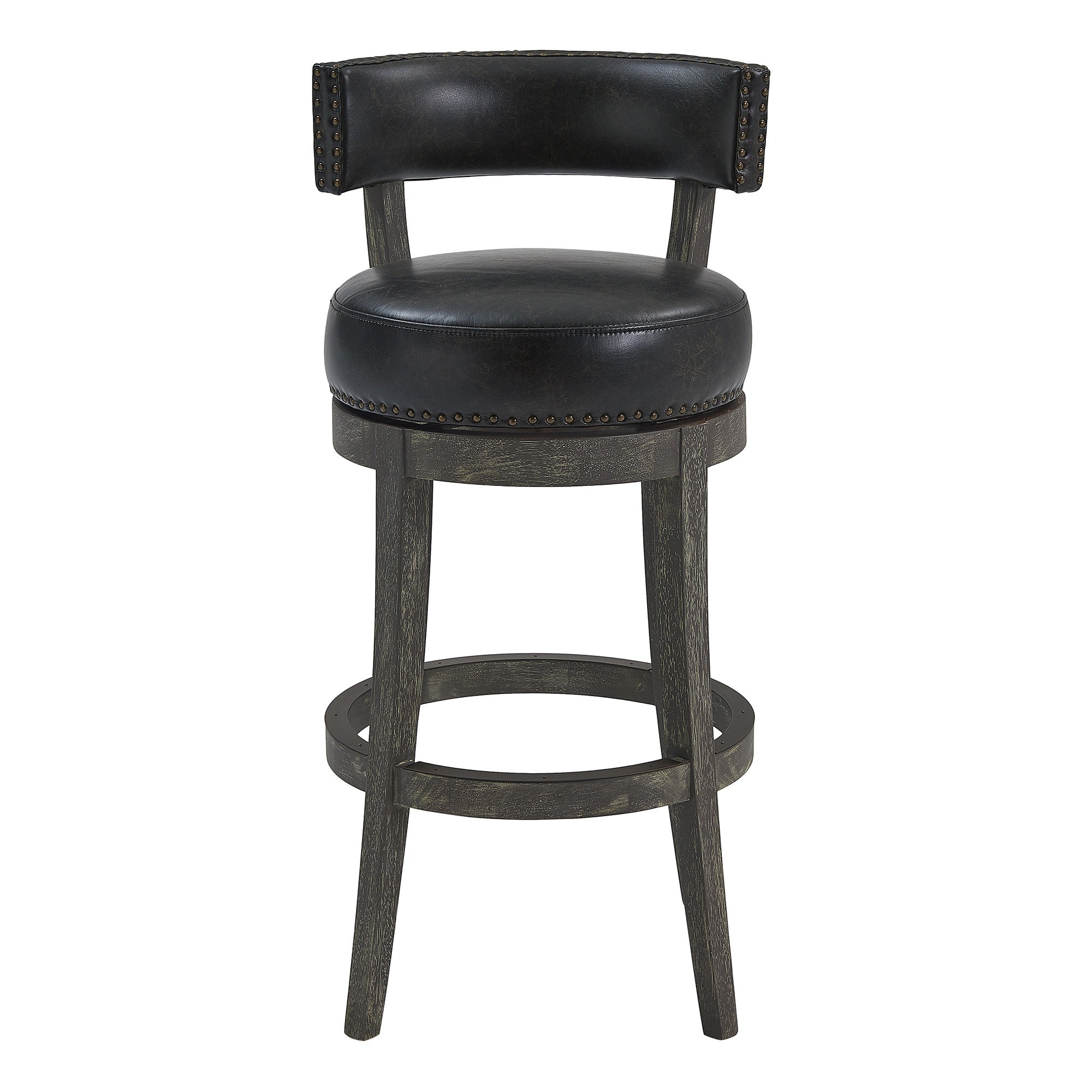 30" Brown Onyx Faux Leather Swivel Counter Stool