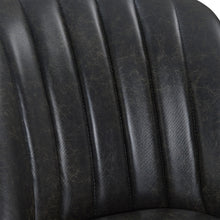 Silla con altura de barra giratoria de madera maciza y piel sintética marrón ónix de 46