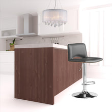 Gray Faux Leather And Wood Swivel Low Back Adjustable Height Bar Chair 42