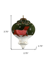 Trotting Dog in Comfy Christmas Attire Hand Painted Mouth Blown Glass Ornament