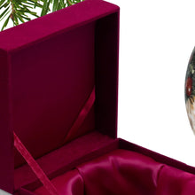 Puppy under the Christmas Tree Hand Painted Mouth Blown Glass Ornament