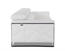 White Italian Leather and Chrome Love Seat 75