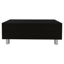 Mesa de centro rectangular con tapa elevable de madera fabricada en negro de 32
