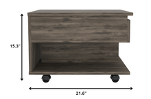Mesa de centro rectangular de madera fabricada en marrón oscuro de 22