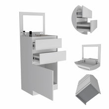 White Wood Two Drawer Vanity Chest 23