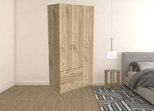 Light Oak Manufactured Wood Two Drawer Combo Dresser 71