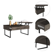 40 英寸深胡桃木人造木矩形升降頂咖啡桌帶抽屜