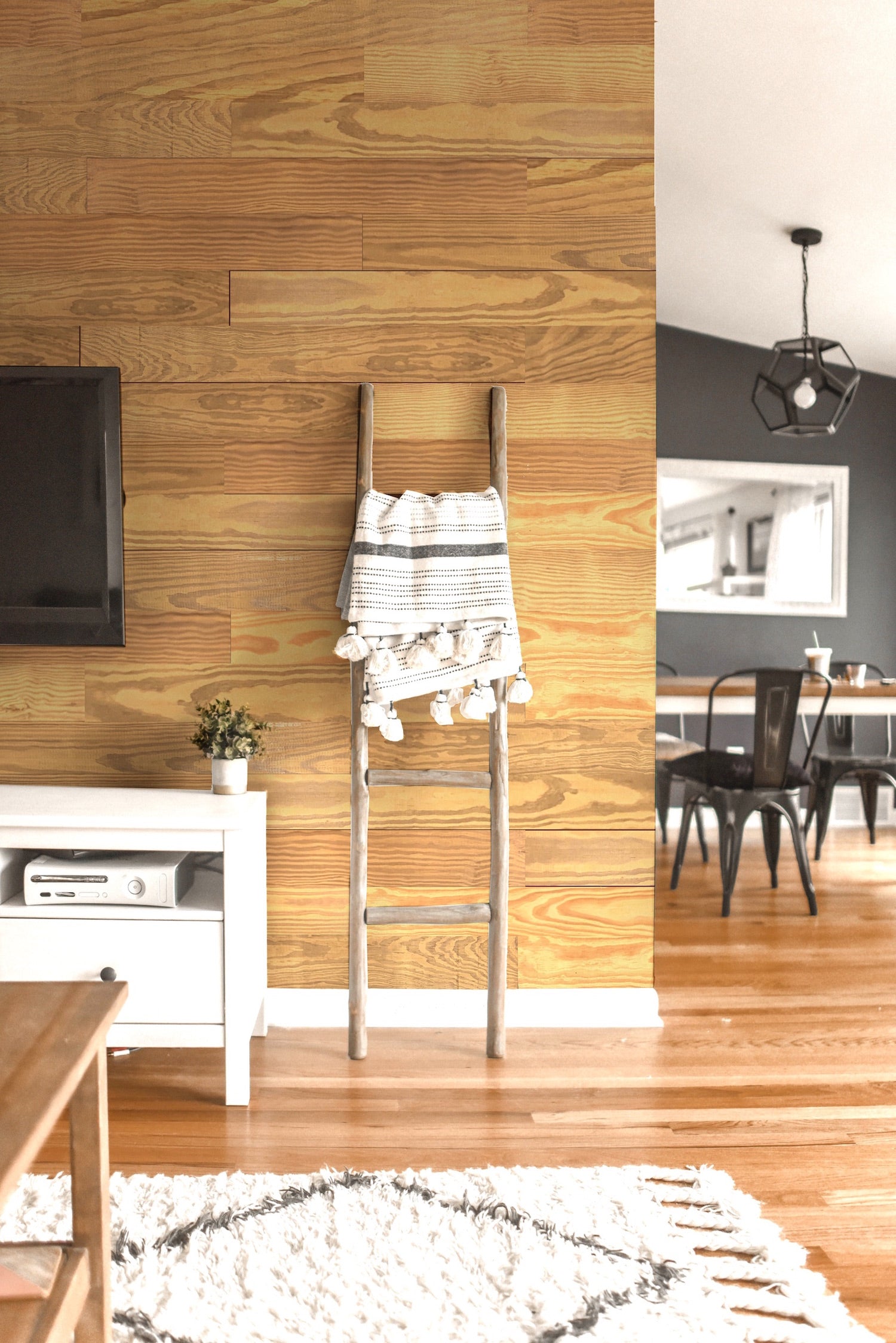 5" x 48" Thermo Treated Golden Grain Wood Large Wall Plank Set