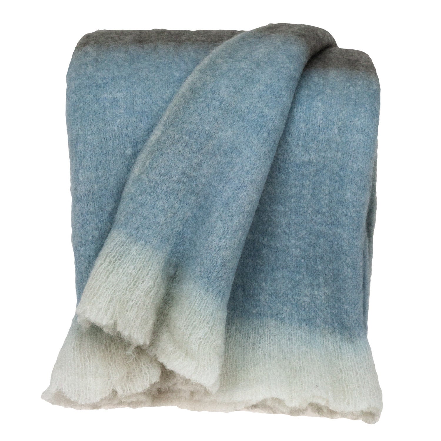 Blue And Black Woven Acrylic Solid Color Reversable Throw