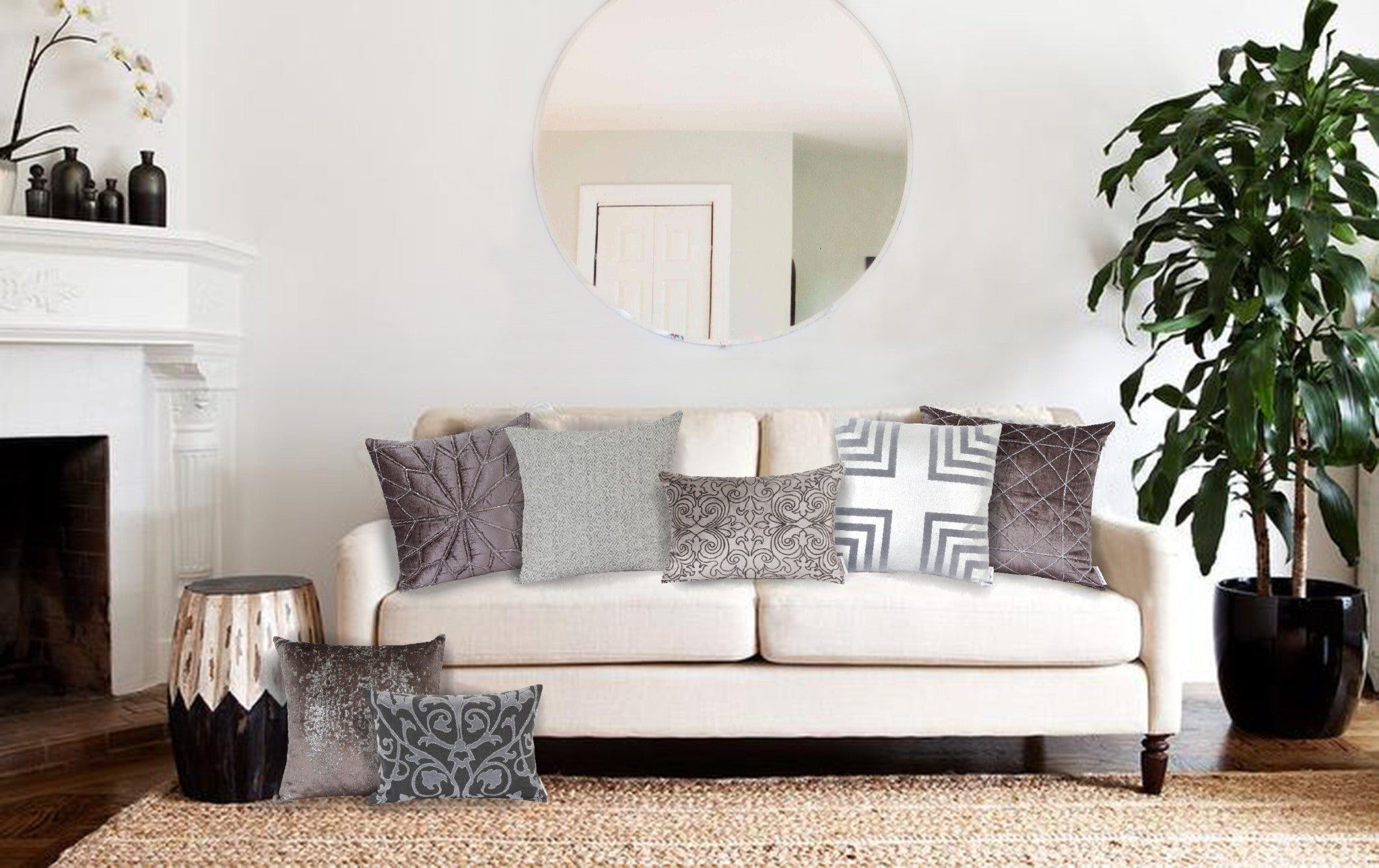 Lolu Gray Throw Pillow