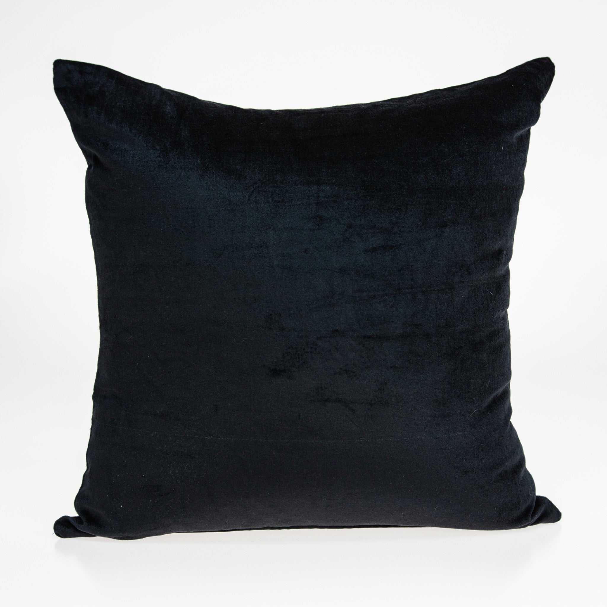 22" Black Cotton Blend Solid Color Throw Pillow