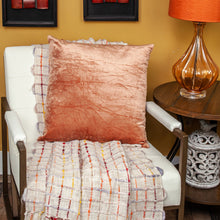 22 X 22 Orange Zippered Cotton Blend Throw Pillow