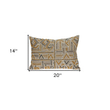 14 X 20 Beige Zippered 100% Cotton Throw Pillow