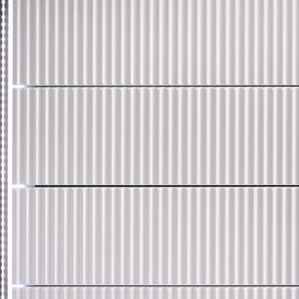 36" White Solid Wood Mirrored Five Drawer Standard Chest