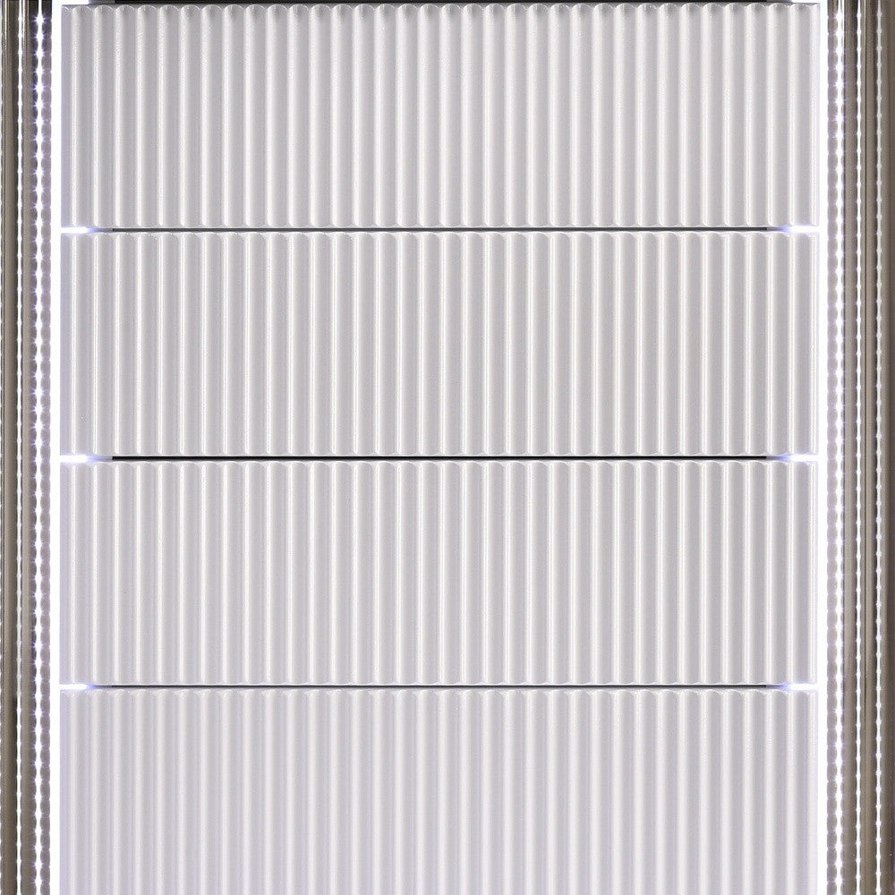 36" White Solid Wood Mirrored Five Drawer Standard Chest