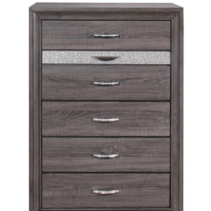Grey Wood Six Drawer Standard Chest 35"