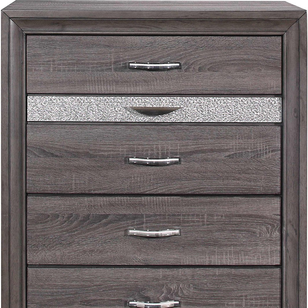 Grey Wood Six Drawer Standard Chest 35"