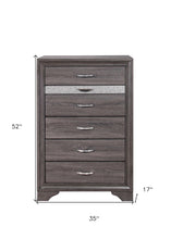 Grey Wood Six Drawer Standard Chest 35