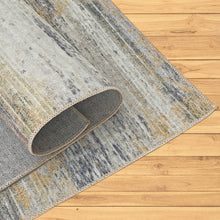 8' X 11' Gold Abstract Stain Resistant Area Rug