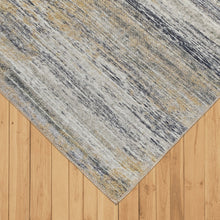 8' X 11' Gold Abstract Stain Resistant Area Rug
