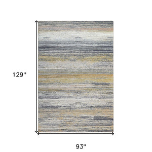 8' X 11' Gold Abstract Stain Resistant Area Rug
