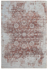 8' X 11' Rust Oriental Distressed Stain Resistant Area Rug