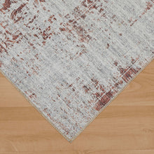 8' X 11' Rust Oriental Distressed Stain Resistant Area Rug