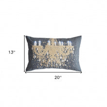 13 英寸 X 20 英寸灰色和白色枝形吊燈拉鍊滌綸抱枕