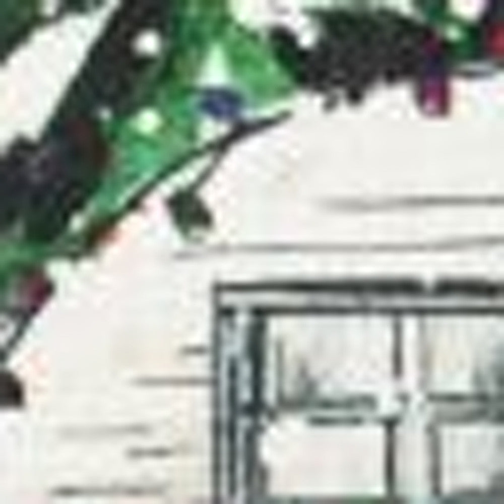 13 "X 18" Blanco, verde y rojo Poliéster con cremallera Navidad Holiday Van Cojín