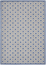 9' X 12' Blue And Grey Gingham Non Skid Indoor Outdoor Area Rug