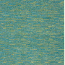 9' X 12' Blue And Green Striped Non Skid Indoor Outdoor Area Rug