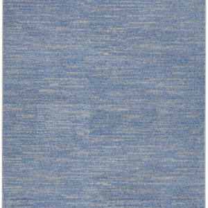6' X 9' Blue And Grey Striped Non Skid Indoor Outdoor Area Rug
