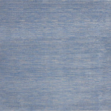 9' X 9' Blue And Grey Square Striped Non Skid Indoor Outdoor Area Rug
