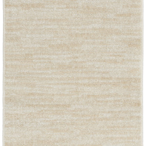 Ivory And Beige Non Skid Indoor Outdoor Runner Rug - 2' X 6'