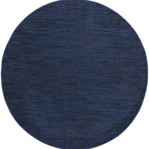 8' X 8' Midnight Blue Round Non Skid Indoor Outdoor Area Rug