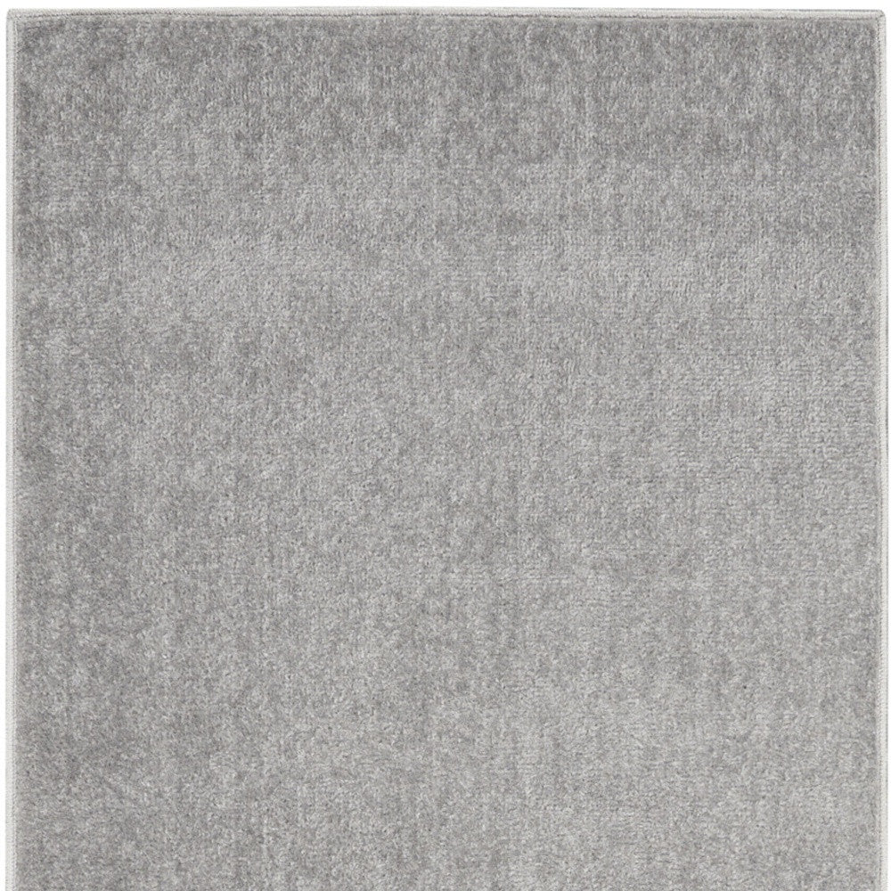 Silver Grey Non Skid Indoor Outdoor Runner Rug 2' X 6'