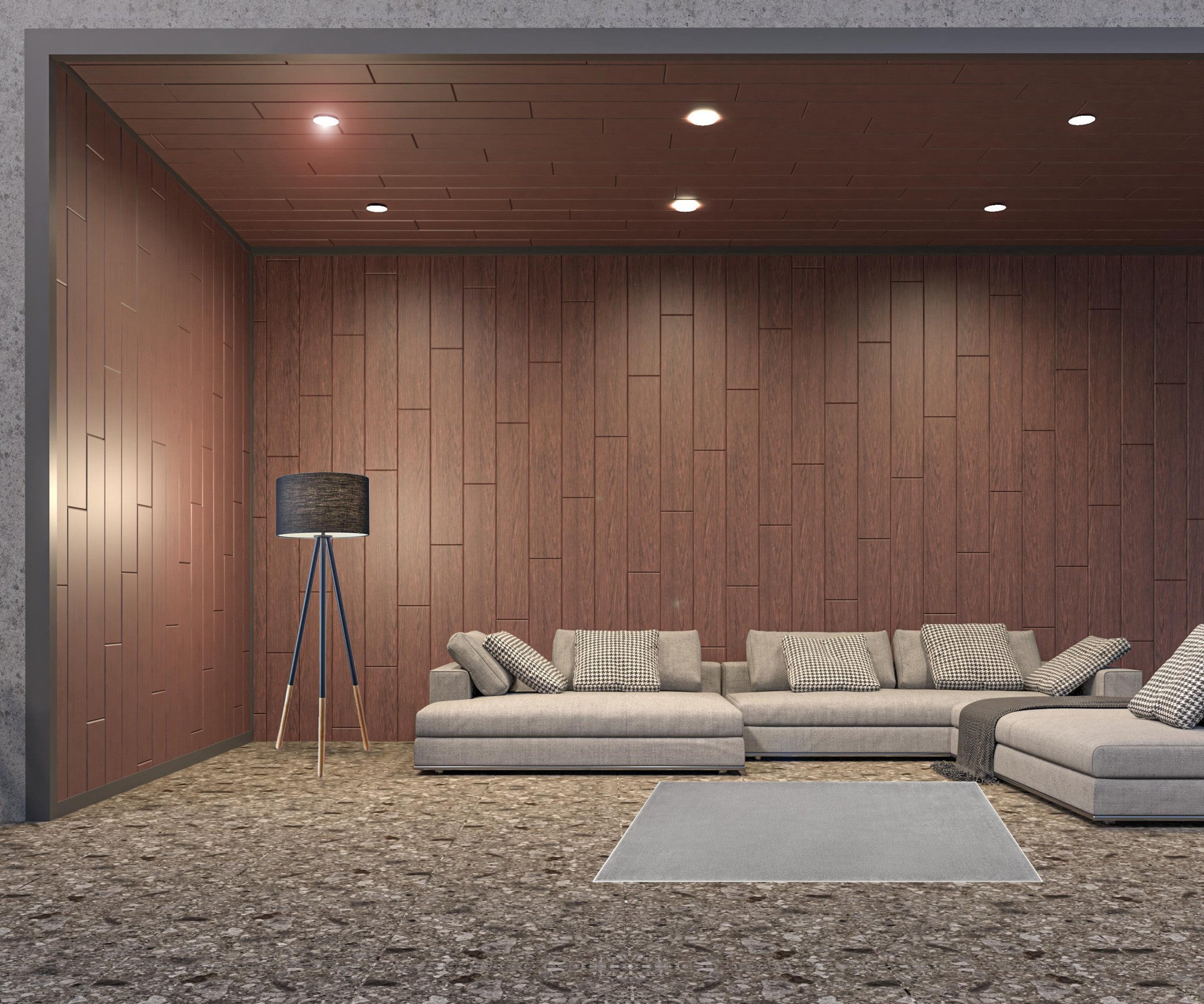 Silver Grey Non Skid Indoor Outdoor Area Rug - 4' x 6'