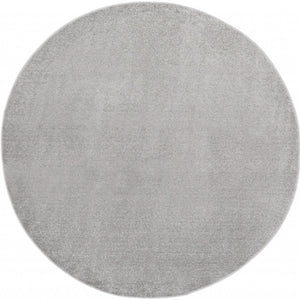 8' X 8' Silver Grey Round Non Skid Indoor Outdoor Area Rug