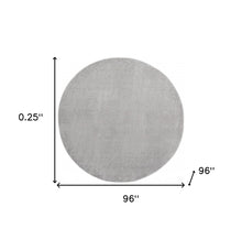 8' X 8' Silver Grey Round Non Skid Indoor Outdoor Area Rug