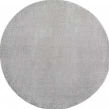 8' X 8' Silver Grey Round Non Skid Indoor Outdoor Area Rug