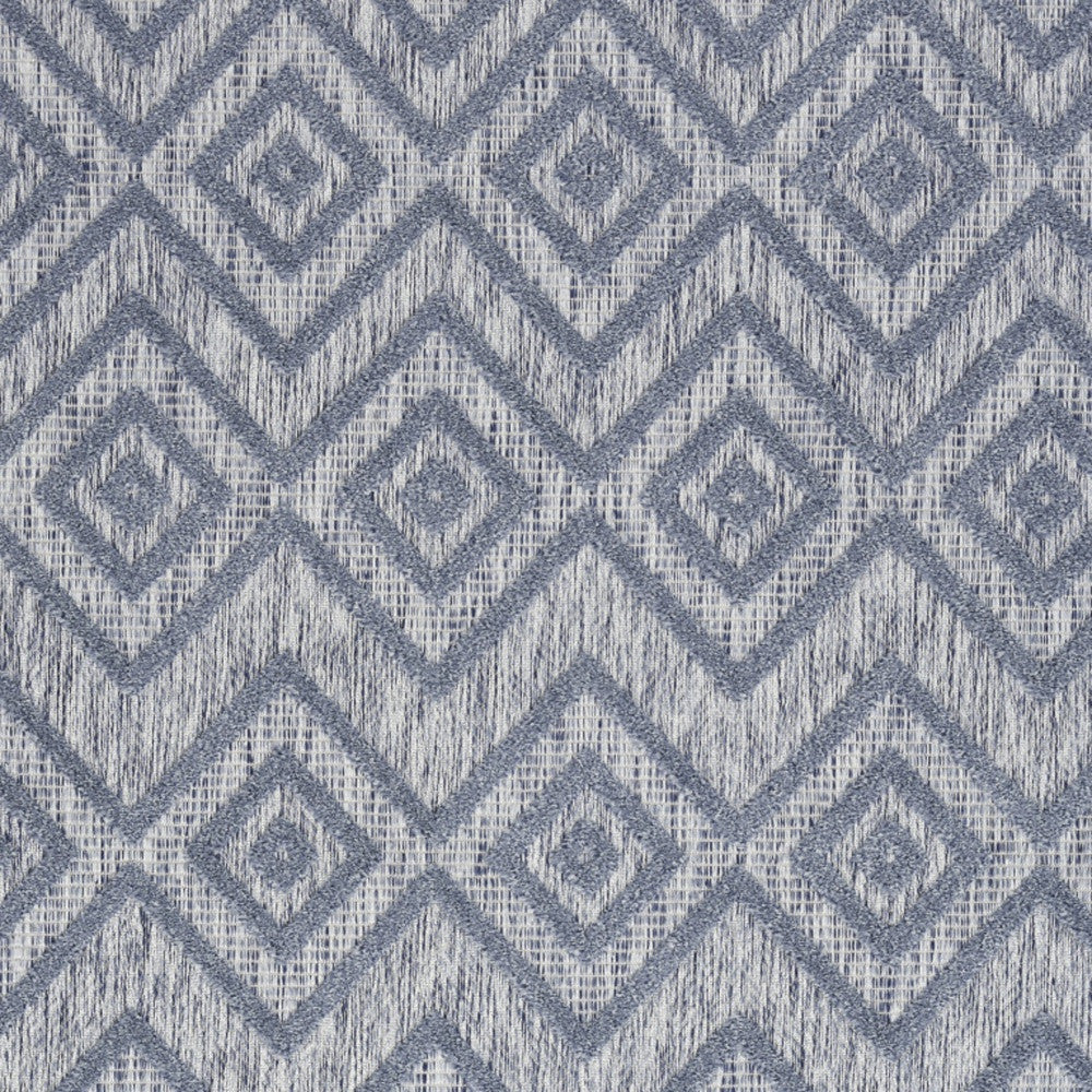 5' X 7' Denim Blue Argyle Indoor Outdoor Area Rug