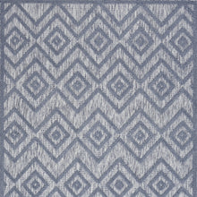 5' X 7' Denim Blue Argyle Indoor Outdoor Area Rug