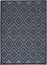 5' X 7' Navy Blue Argyle Indoor Outdoor Area Rug