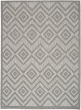 5' X 7' Silver Grey Argyle Indoor Outdoor Area Rug